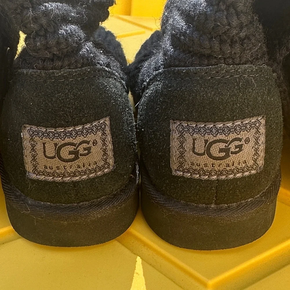 UGG Black Knit Kids Boots
